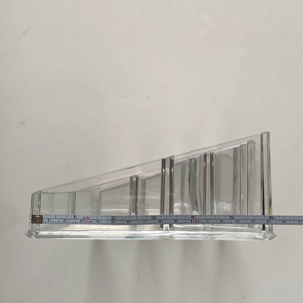 Large Clear Acrylic Makeup or Desk Organizer with Rose Gold Accents 11